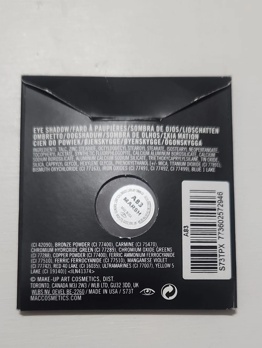 MAC Marsh Eye Shadow Pro Palette Refill Pan